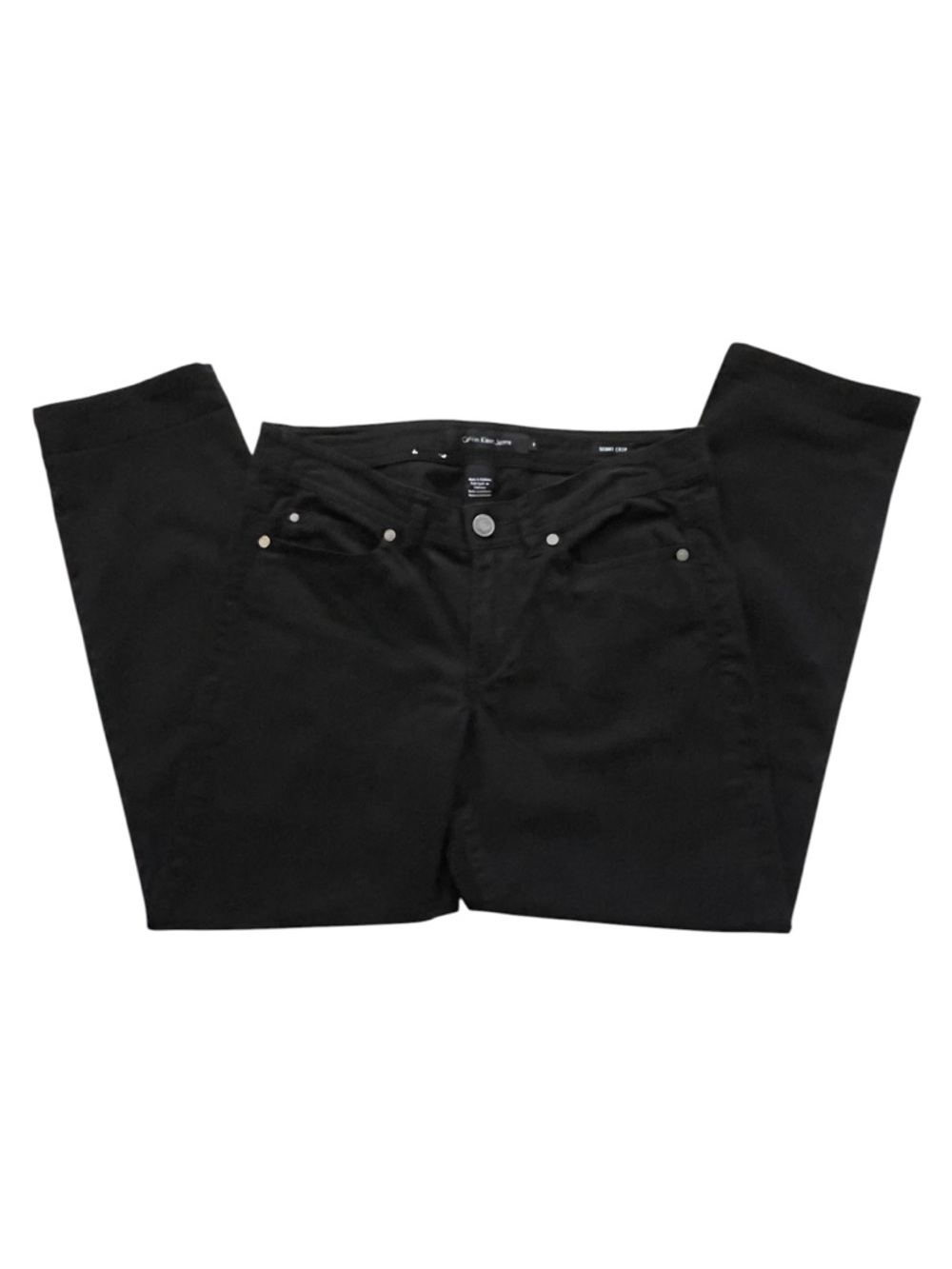 Calvin Klein Women’s Slim crop Black 5-pocket Denim Jeans Sz: 8 - Picture 3 of 10